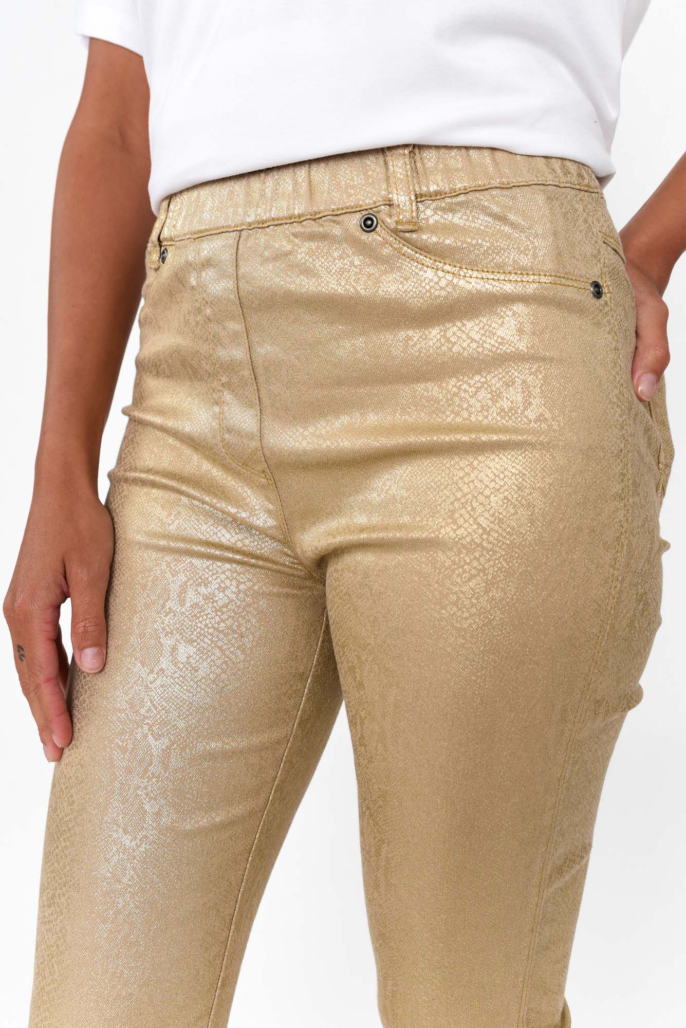 Gold on sale stretch pants