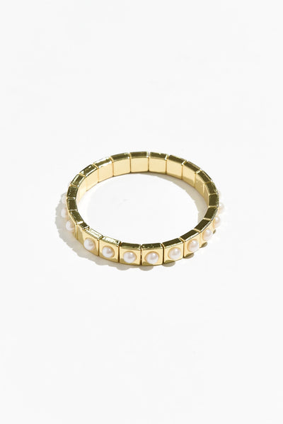 Bonnie Gold Beaded Pearl Bracelet