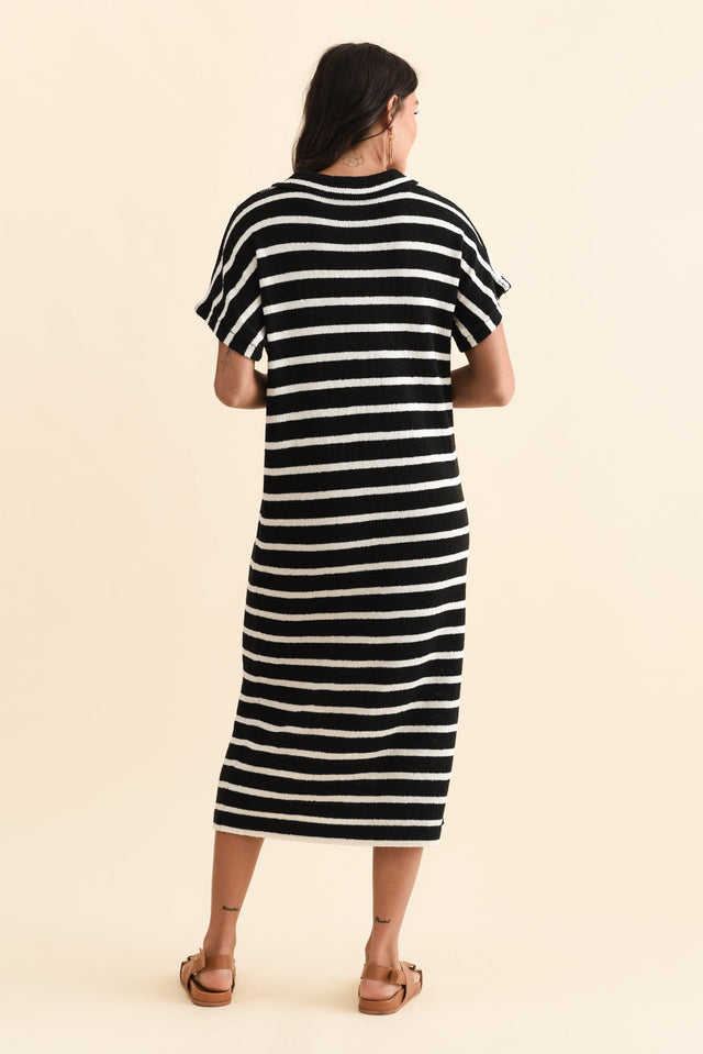 Bradford Black Stripe Knit Polo Dress,Brunette model,alt text|model:Brontie image 6