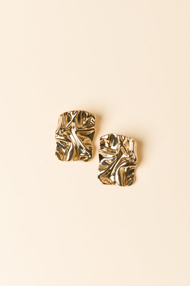 Bray Gold Square Earrings image 1
