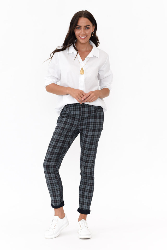 Brody Navy Check Reversible Stretch Pants banner image