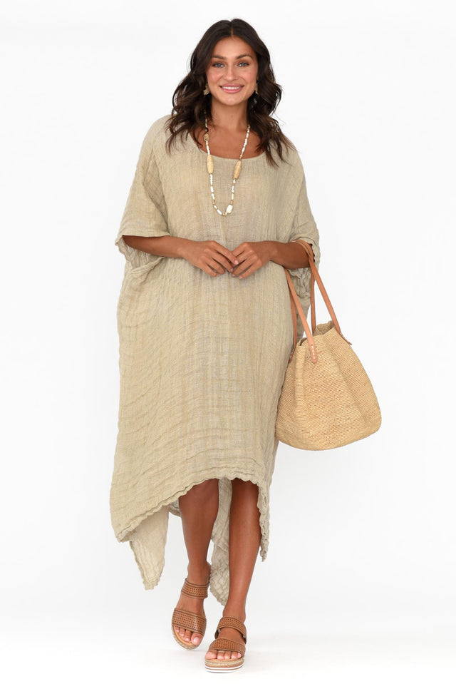 Buffy Natural Linen Kaftan