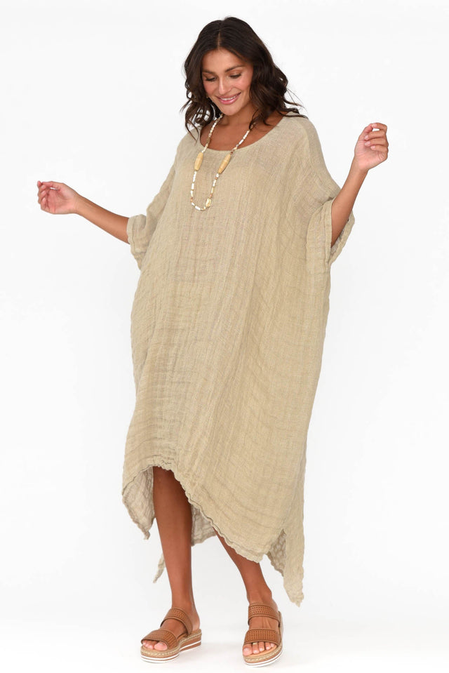 Buffy Natural Linen Kaftan