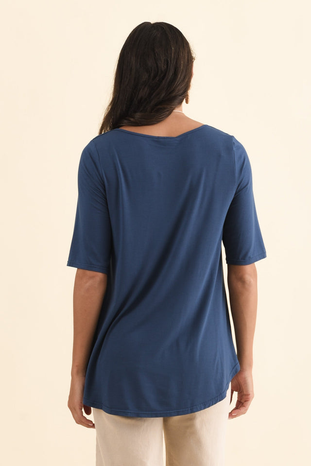 Buttery Blue Half Sleeve Top,Brunette model,alt text|model:Brontie image 5