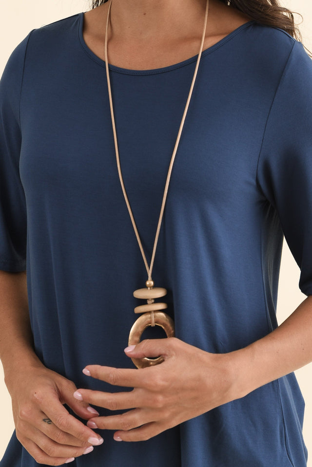 Buttery Blue Half Sleeve Top,Brunette model,alt text|model:Brontie image 6