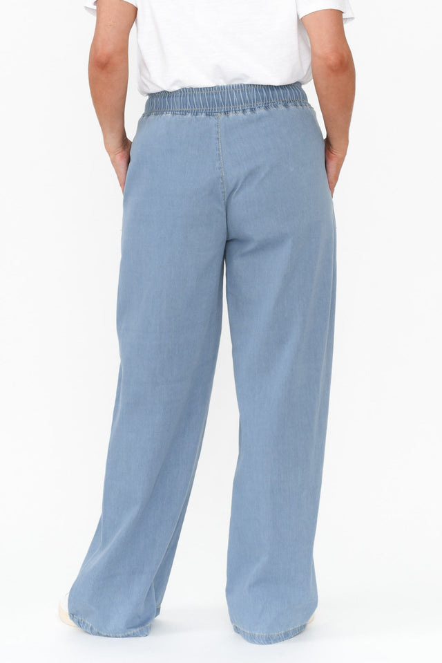 Caden Blue Chambray Cotton Tie Pants image 6