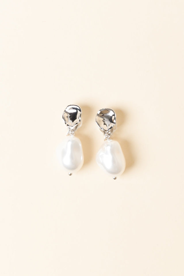 Calais Silver Pearl Clip On Earrings