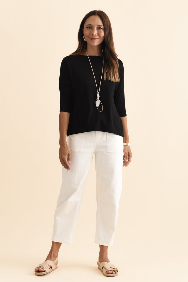 Camila Black Bamboo Top,Brunette model,alt text|model:Cara image 4