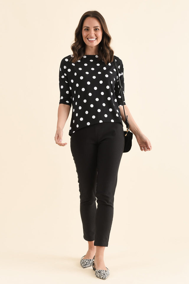 Camila Black Spot Bamboo Top,Full Body,Brunette model,alt text|model:MJ image 3