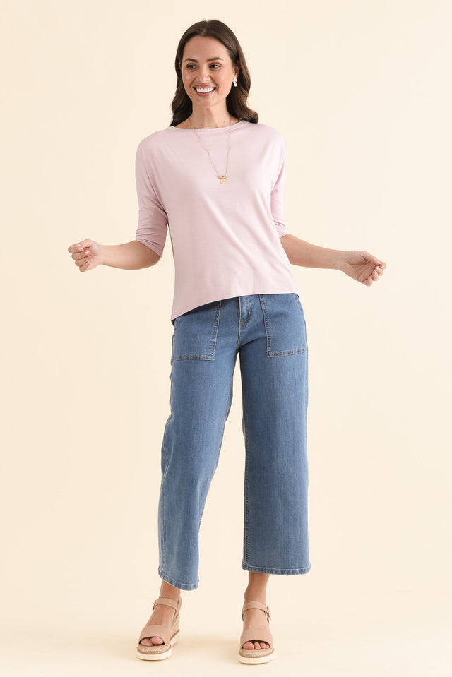 Camila Lavender Bamboo Top,Full Body,Brunette model,alt text|model:Cara image 8