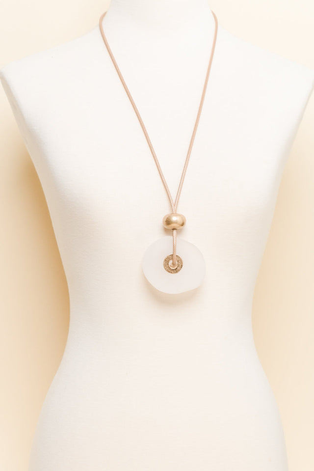 Camille White Stone Pendant Necklace image 2