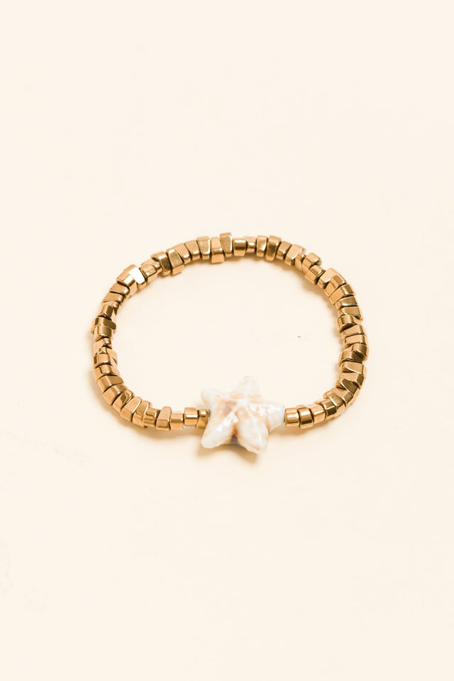 Caprina Gold Starfish Beaded Bracelet