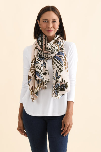 Cardiff Cream Paisley Scarf