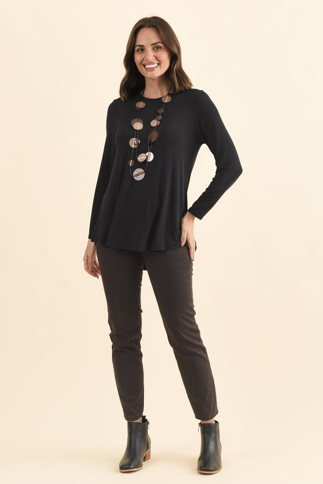 Buttery Carla Black Top,Brunette model,alt text|model:MJ image 7