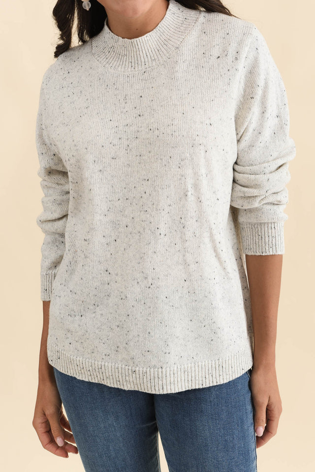Carlin Grey Marle Knit Jumper,Brunette model,alt text|model:Brontie image 6
