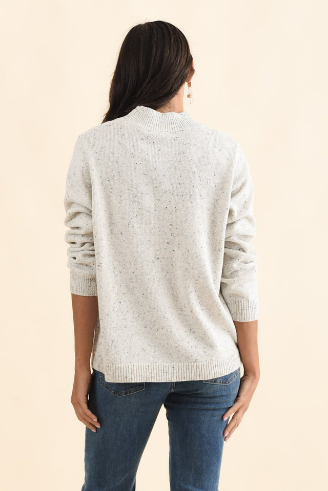 Carlin Grey Marle Knit Jumper,Brunette model,alt text|model:Brontie image 5