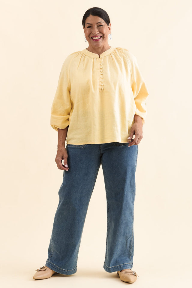 Carlson Cream Embroidered Blouse,Full Body,Brunette model,alt text|model:Pilita image 9