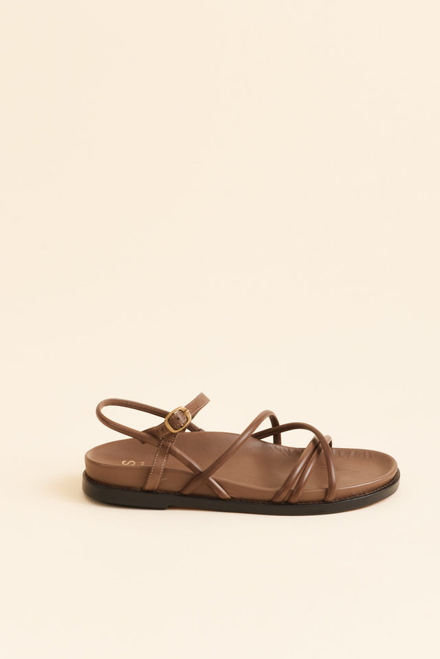Carmina Mocha Leather Strappy Sandal