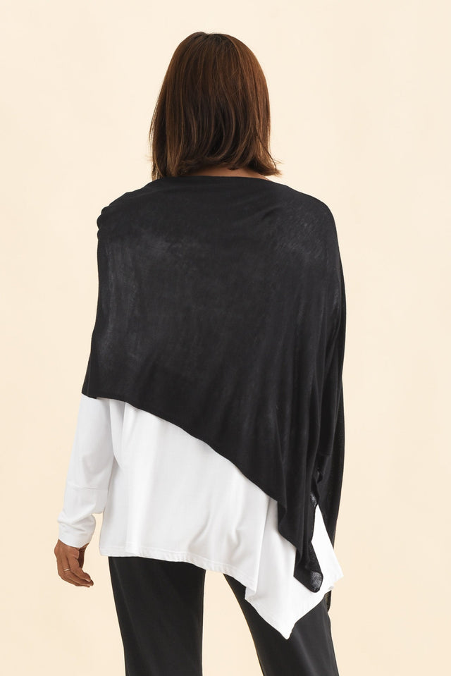 Carrie Black Cashmere Bamboo Poncho image 5