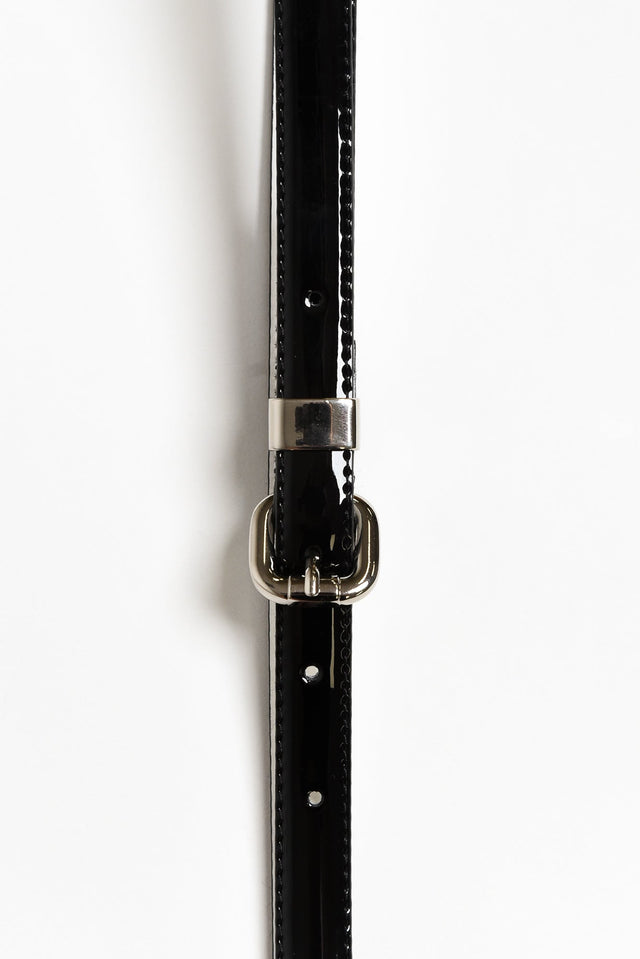 Carrie Black Patent Leather Belt