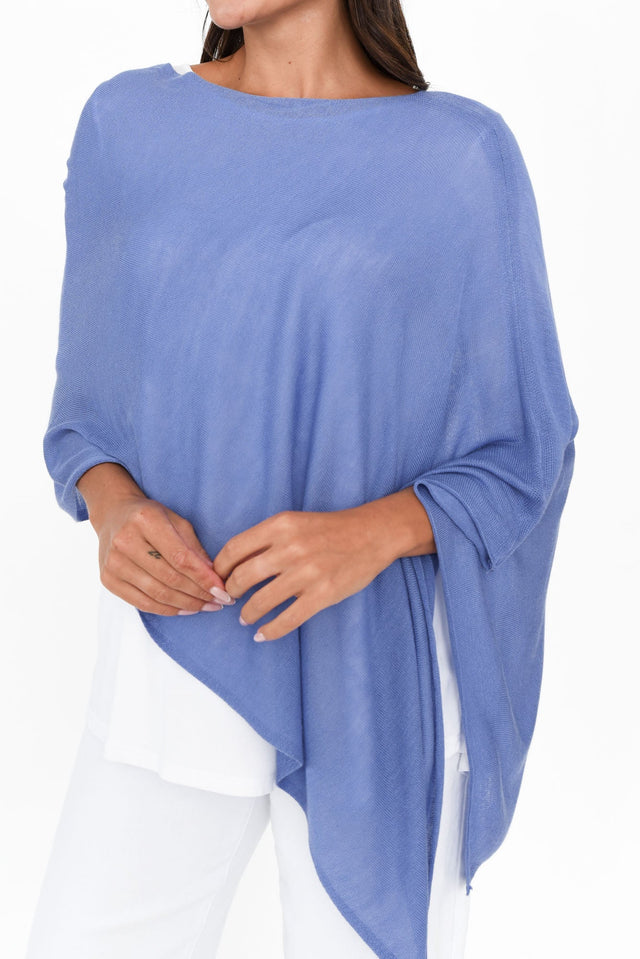 Carrie Blue Cashmere Bamboo Poncho image 7