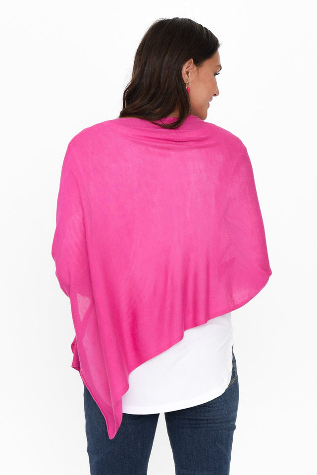 Carrie Magenta Cashmere Bamboo Poncho image 5