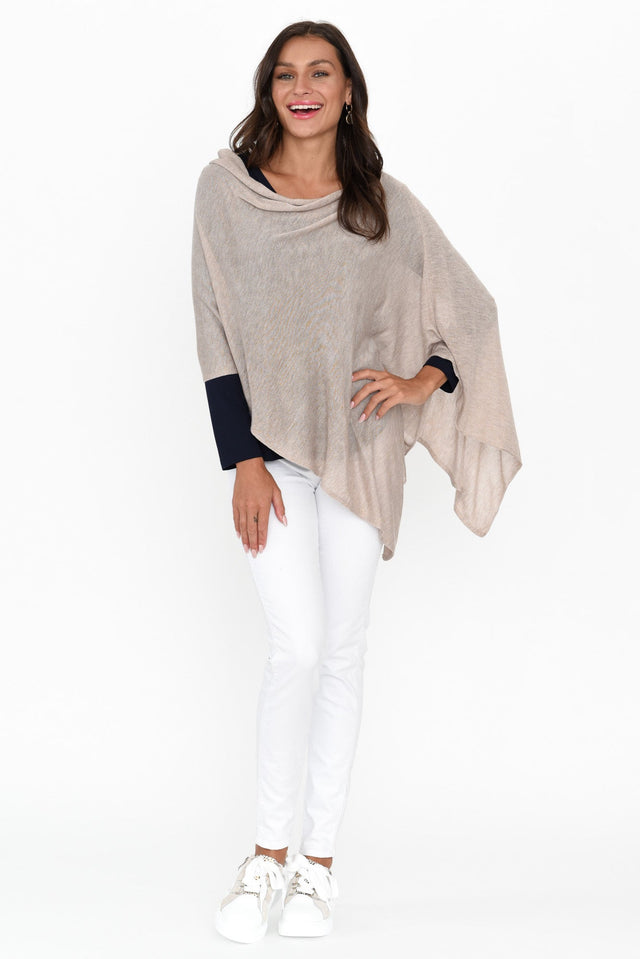 Carrie Natural Cashmere Bamboo Poncho image 8