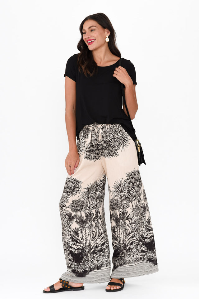 Carson Black Jungle Ruched Pants