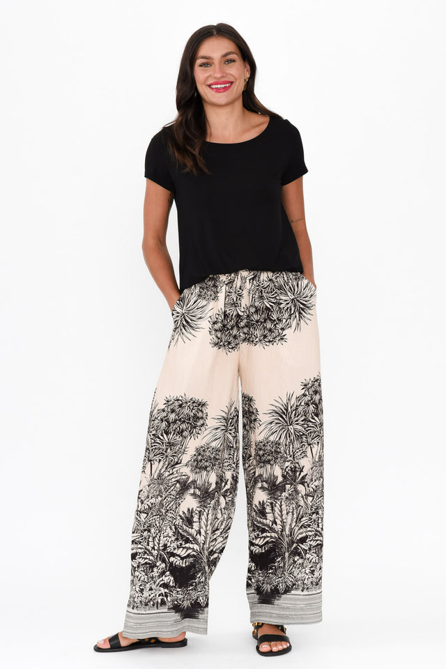 Carson Black Jungle Ruched Pants