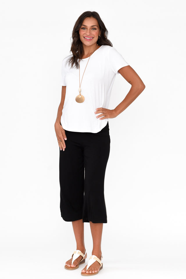 Cassie Black Bamboo Cropped Pants banner image