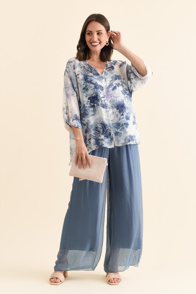 Enid Blue Silk Pants banner image