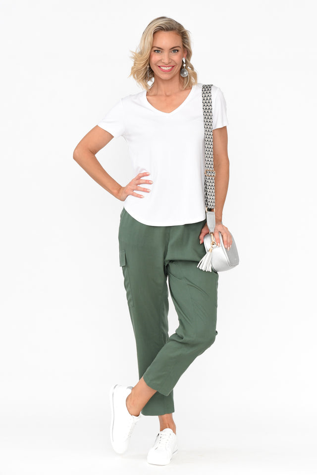 Caylee Emerald Lyocell Cargo Pants image 2