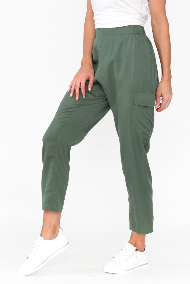 Caylee Emerald Lyocell Cargo Pants image 3