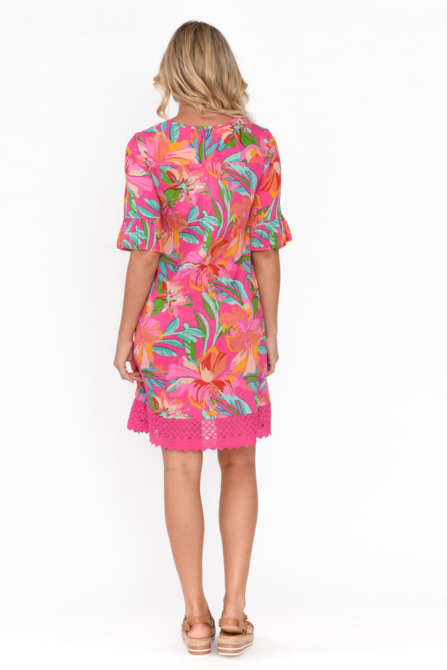 Cayman Pink Hawaiian Cotton Tunic Dress