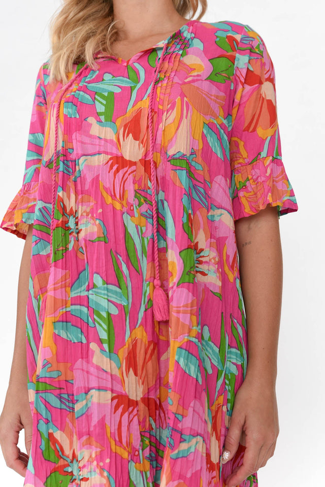 Cayman Pink Hawaiian Cotton Tunic Dress image 6