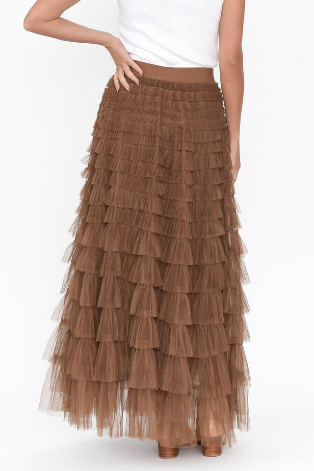 Chance Brown Tulle Maxi Skirt image 6
