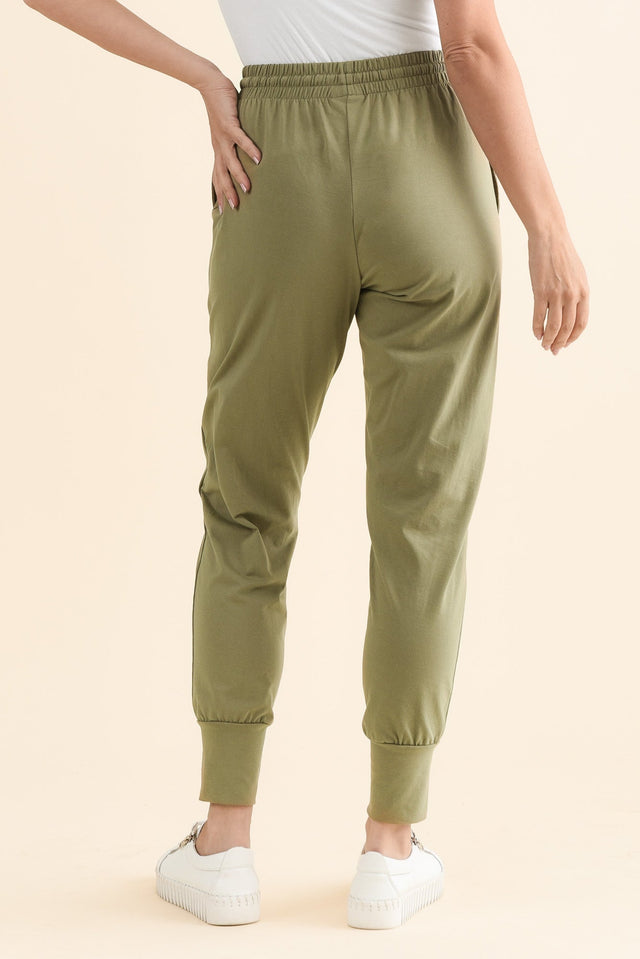 Chandler Khaki Cotton Drawstring Pants image 4