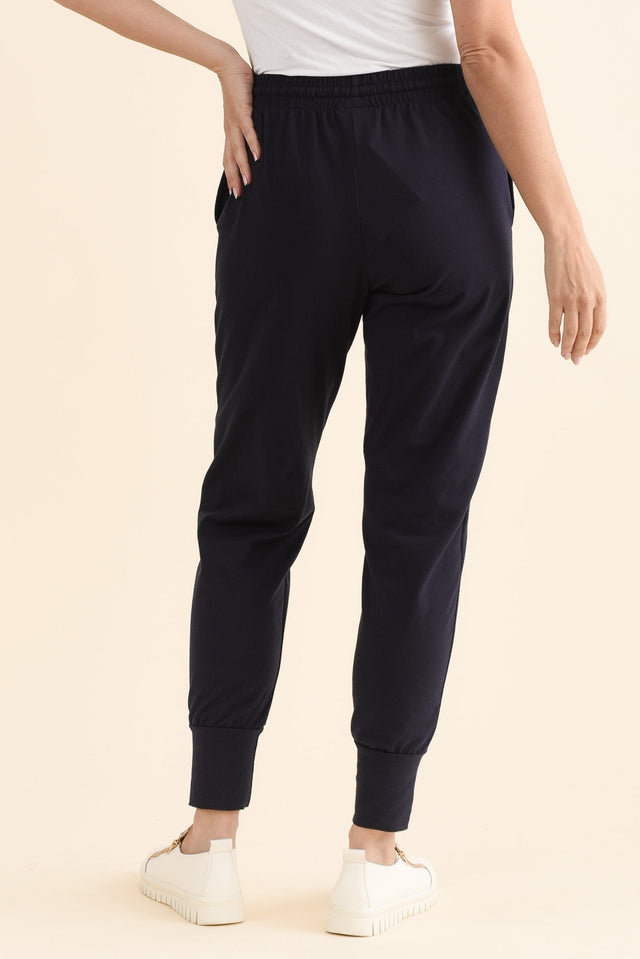 Chandler Navy Cotton Drawstring Pants image 4