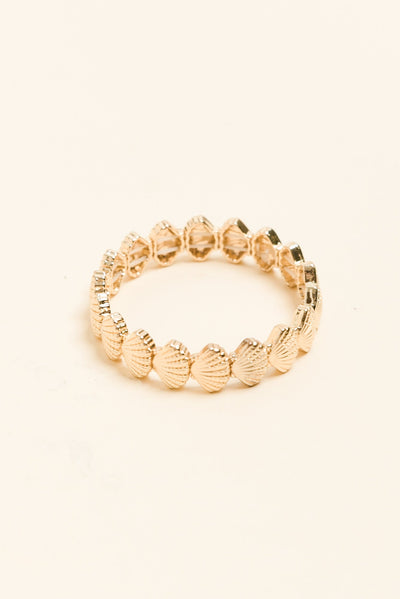 Chantilly Gold Shell Beaded Bracelet