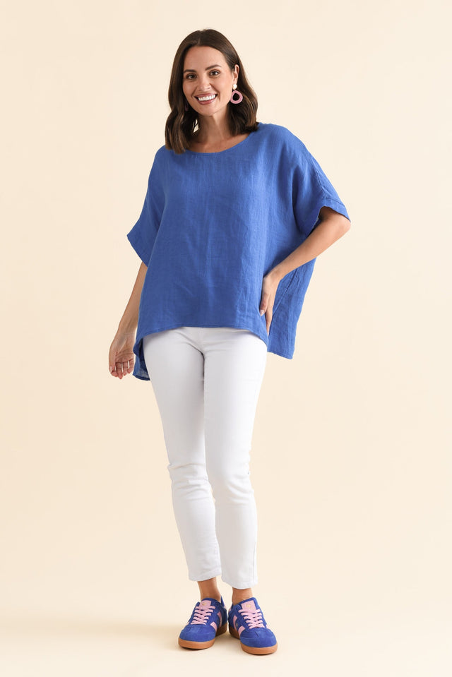 Chaya Cobalt Linen Top banner image