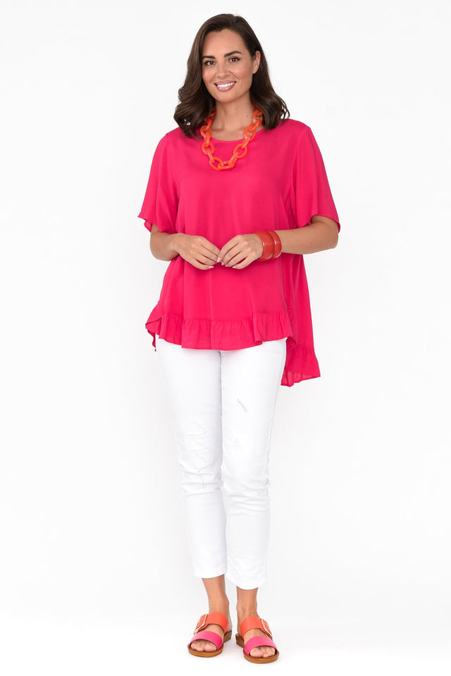 Cheryl Pink Frill Top