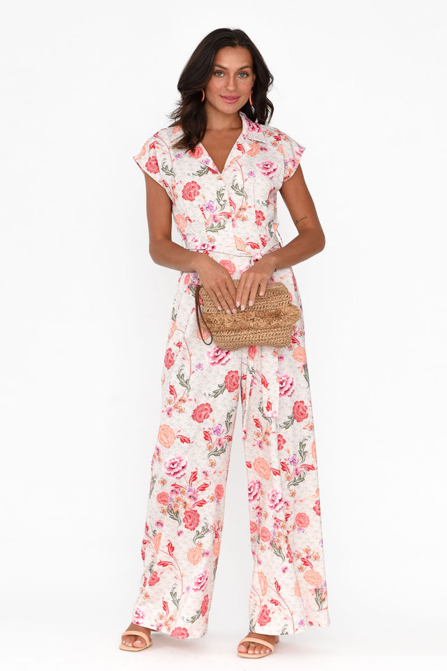Chiara Pink Bloom Satin Wide Leg Jumpsuit banner image