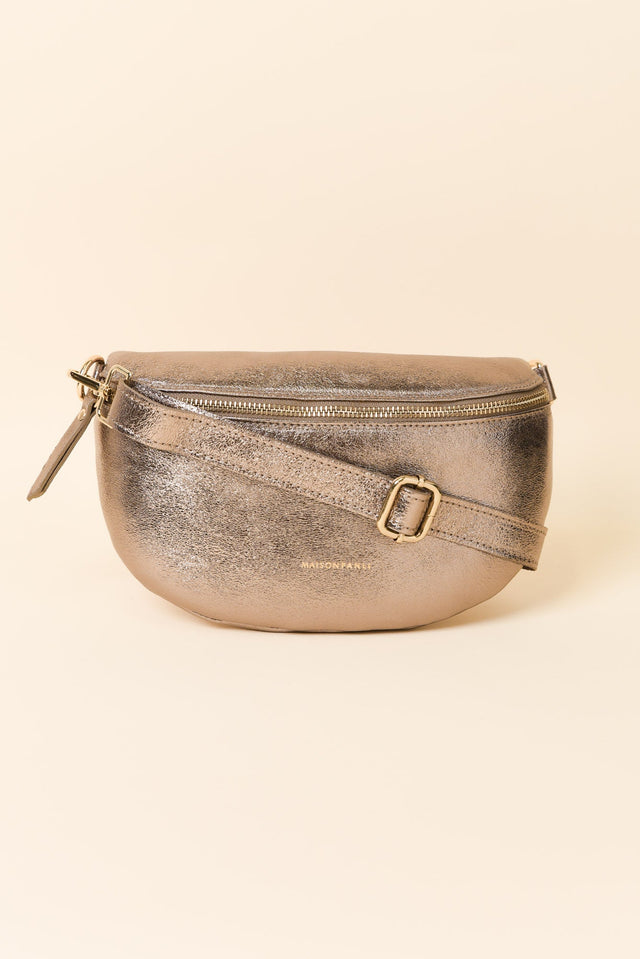 Christine Champagne Metallic Leather Bumbag