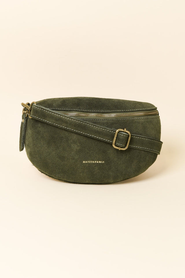 Christine Khaki Leather Bumbag