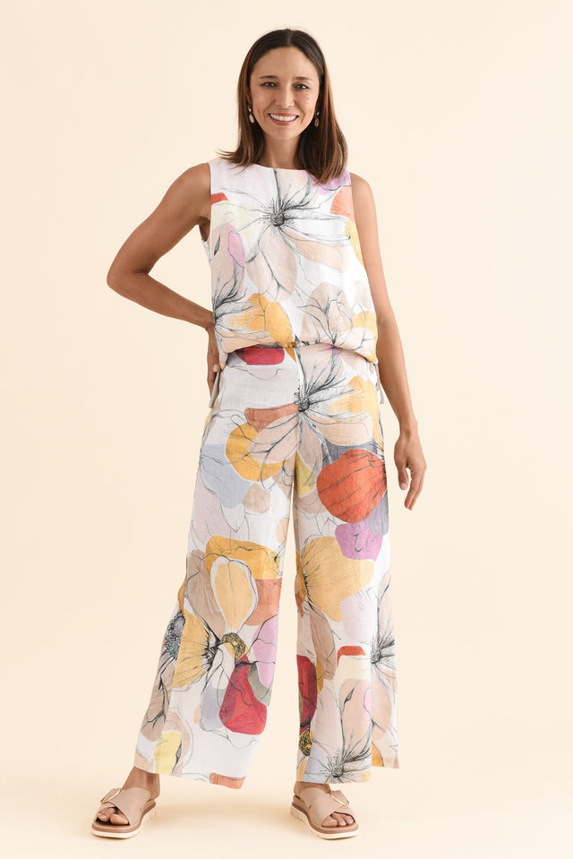 Lexton Yellow Floral Linen Pants banner image