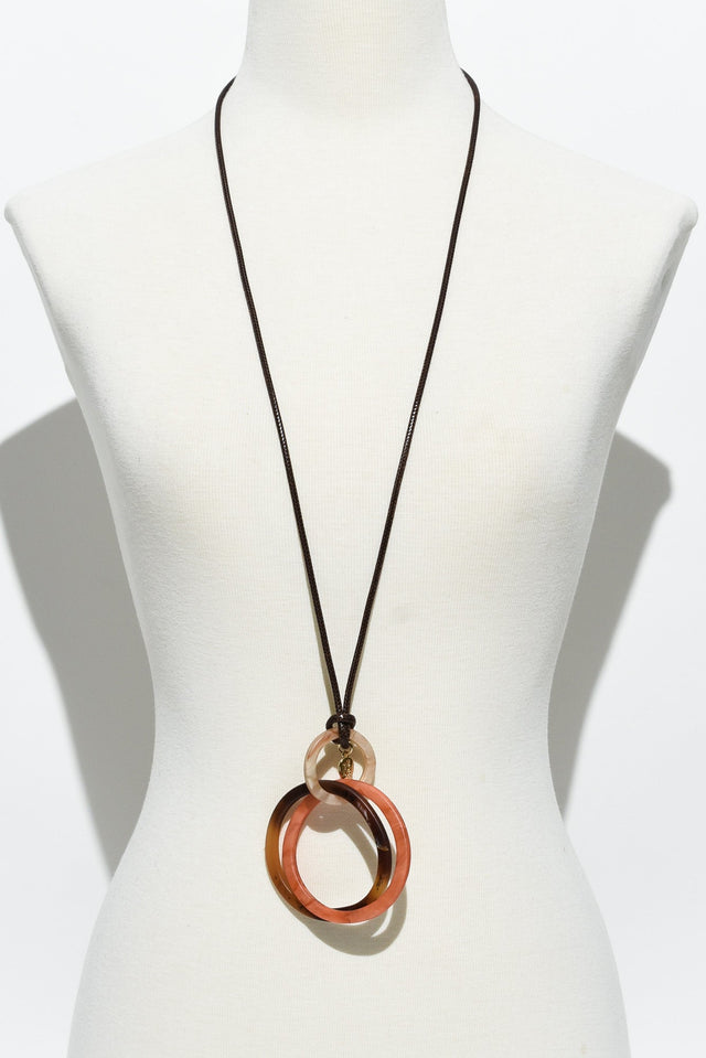 Claire Brown Circle Pendant Necklace