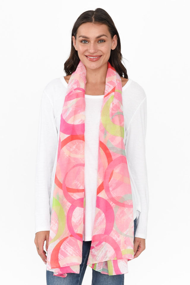 Claris Pink Swirl Scarf image 2