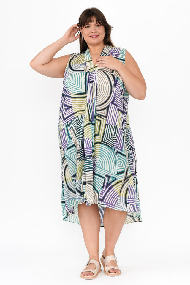 Claudia Green Ripple Cotton Dress image 12