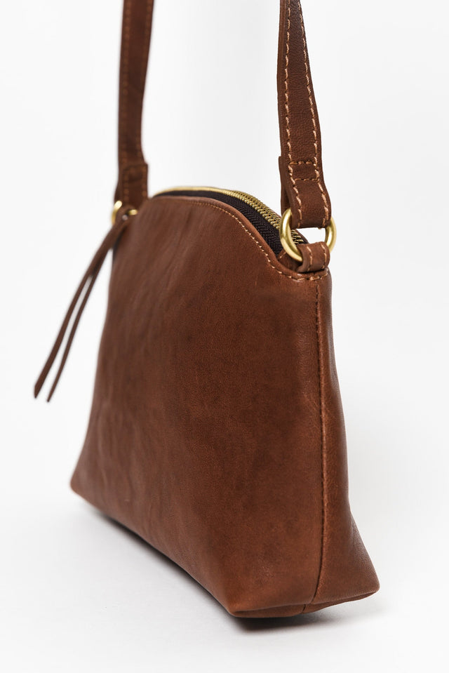 Cleo Cognac Leather Crossbody Bag