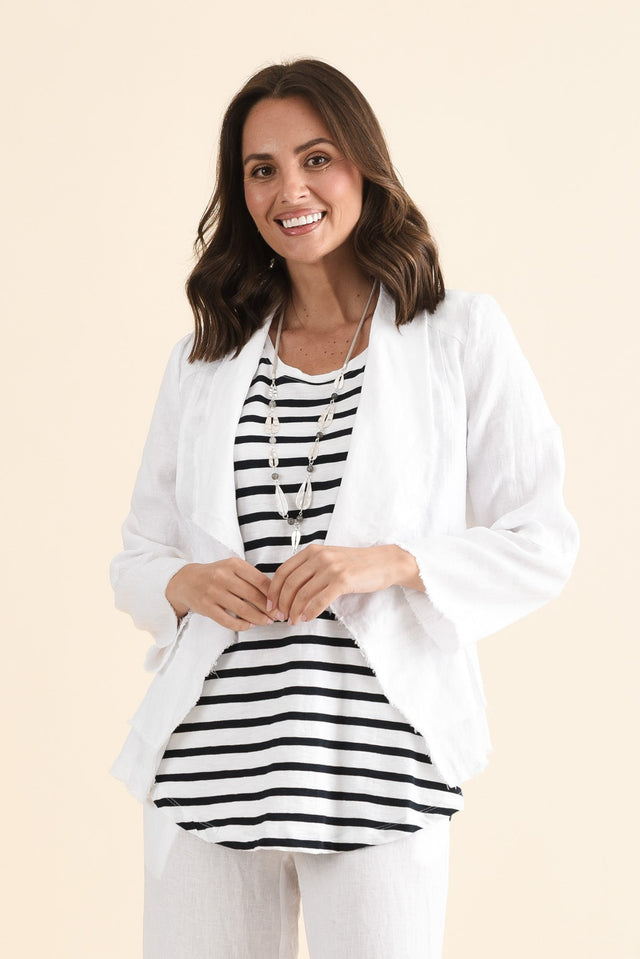Clifford White Linen Frayed Jacket image 1